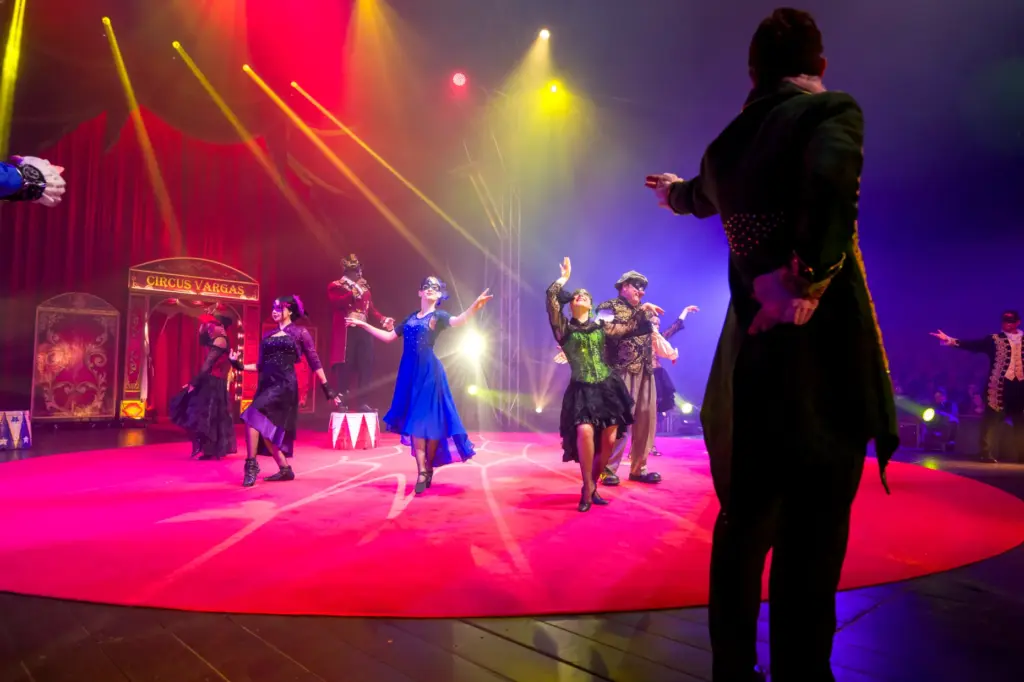 Circus Vargas performers take the center ring for the opening...