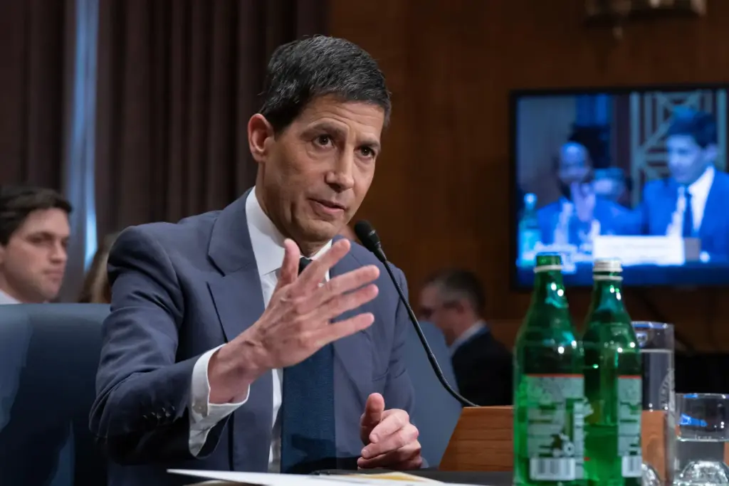 Kevin Warsh testifies during his nomination hearing to be a...
