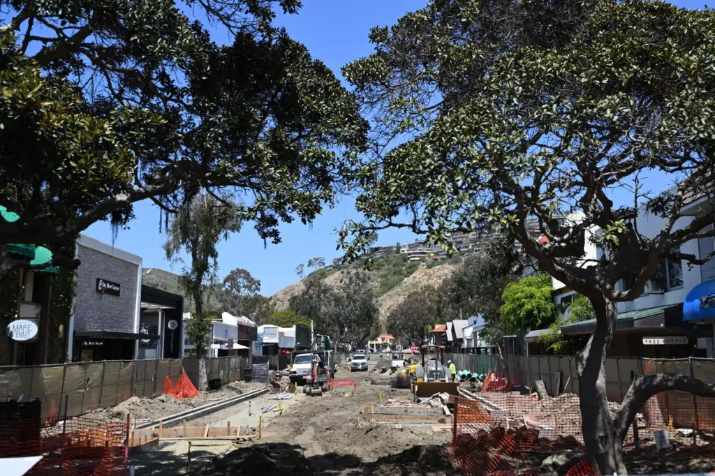 Construction continues in the 200 block of Forest Avenue as...