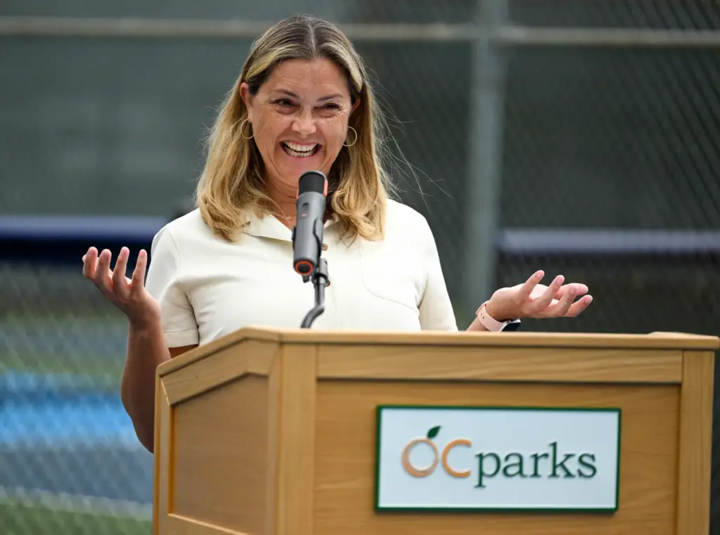 OC Parks Director Pam Passow announces the opening of new...