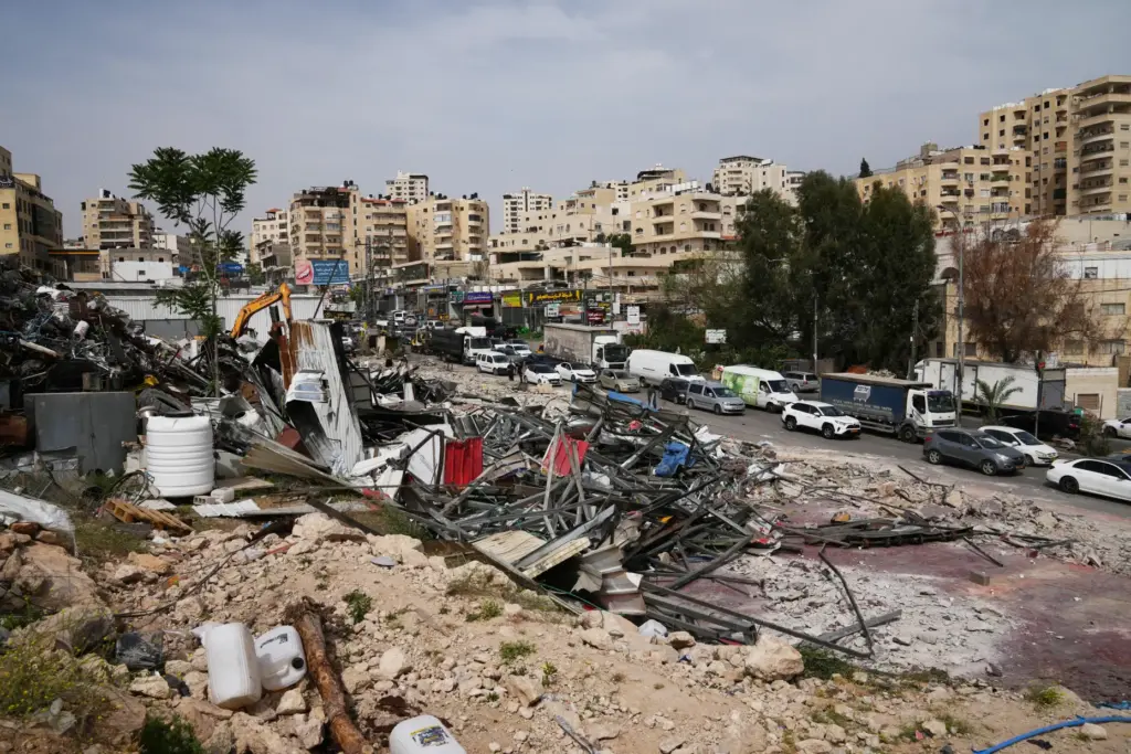 The site of an Israeli army demolition campaign