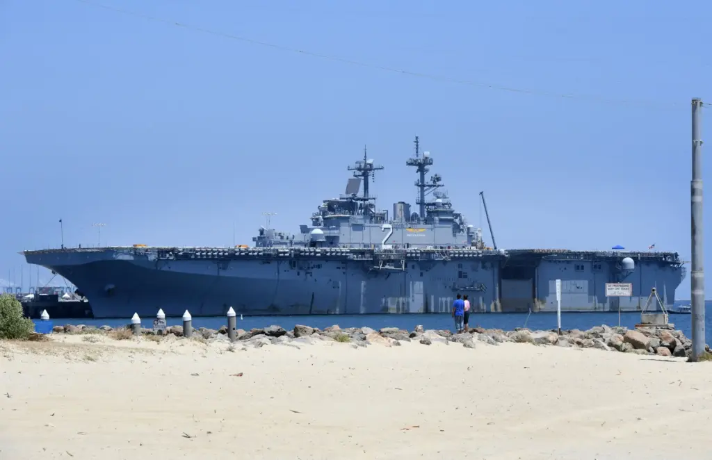 The USS Essex was a perfect backdrop for the press...