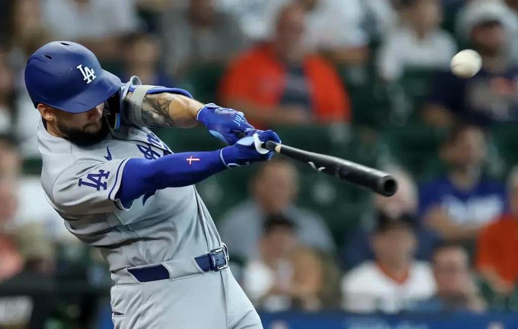 The Dodgers’ Andy Pages hits a home run – his...