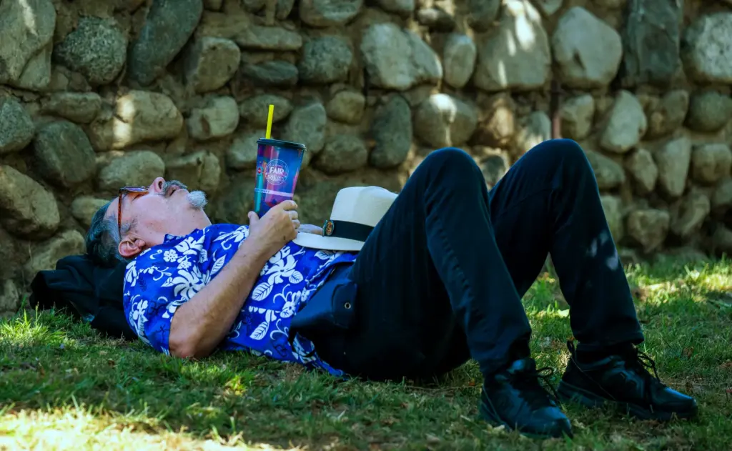 For this fair goer it was nap time one opening...