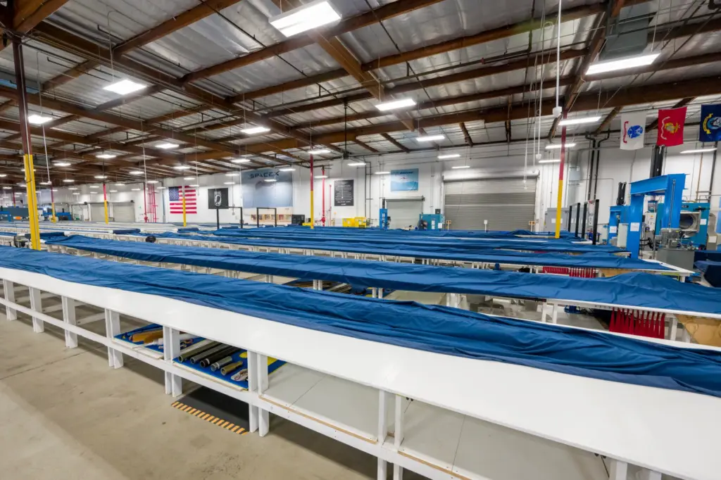 Rigging tables at Airborne Systems in Santa Ana on Friday,...