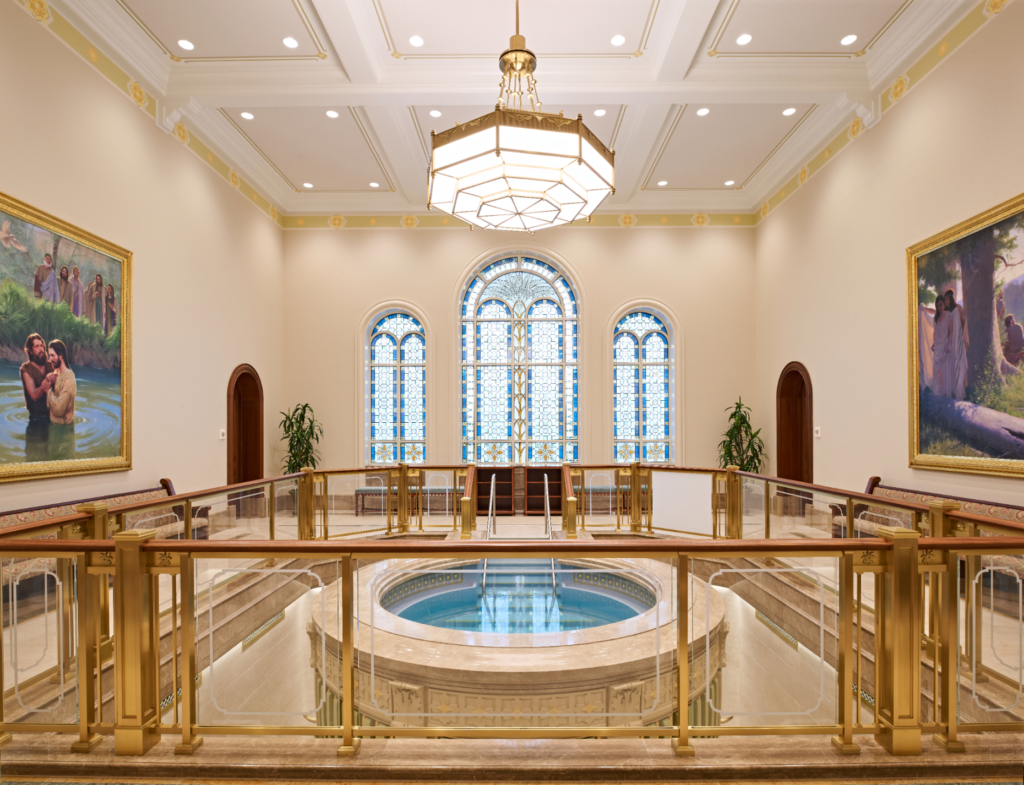 The baptistry of the Yorba Linda California Temple of The...
