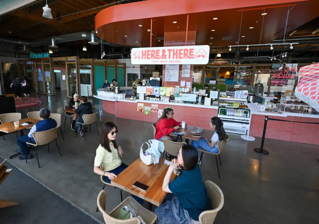 Visitors to Rodeo 39 food hall during lunch in Stanton,...