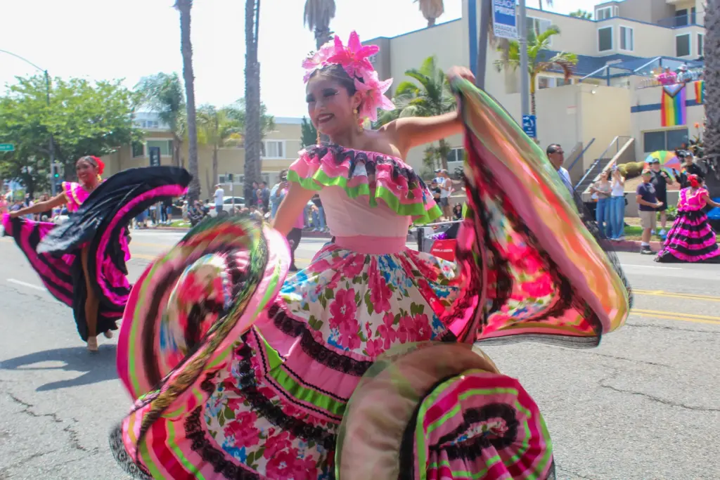 Folklorico dancers at the 43rd annual Long Beach Pride Parade...