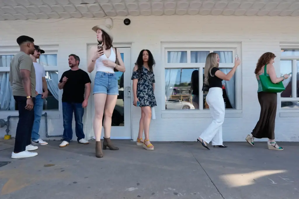 Celina Vilcinskas, center left, who is 6 feet, 8 inches...
