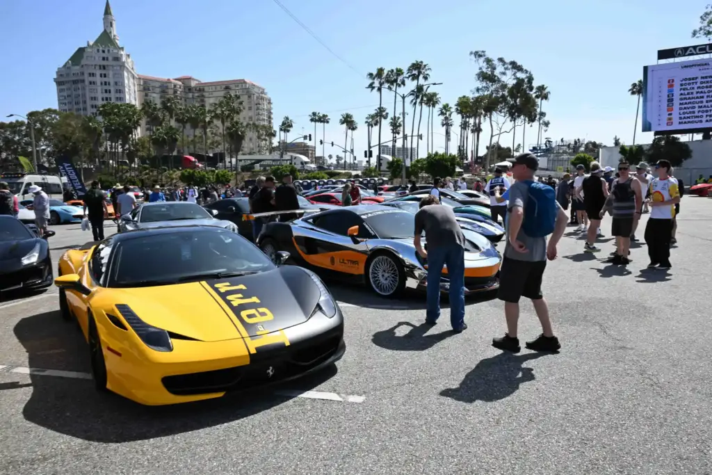 Race fans view the Exotic Car exhibit during the 51st...