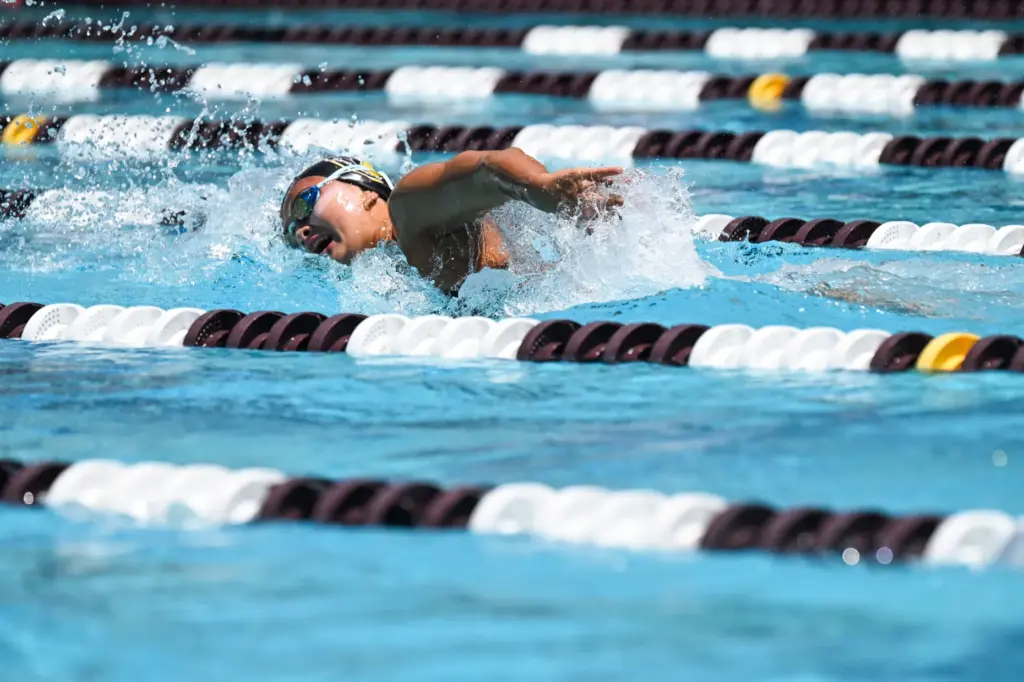 Alyssa Ton of Fountain Valley high school competes in the...