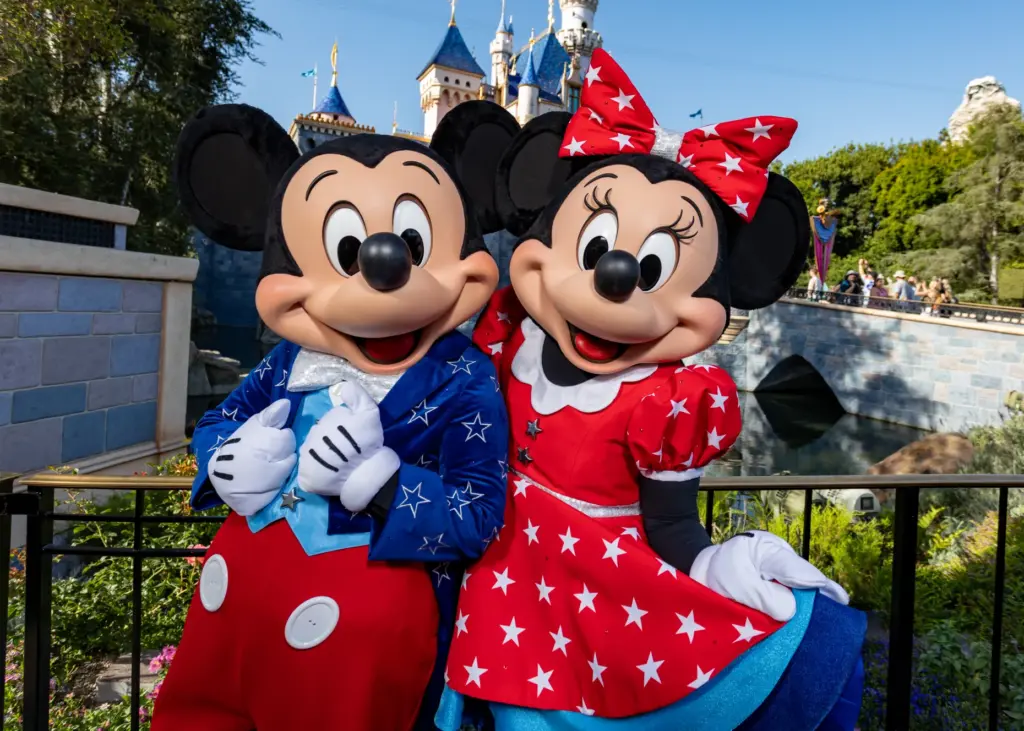 Mickey Mouse and Minnie Mouse debut their new patriotic attire...