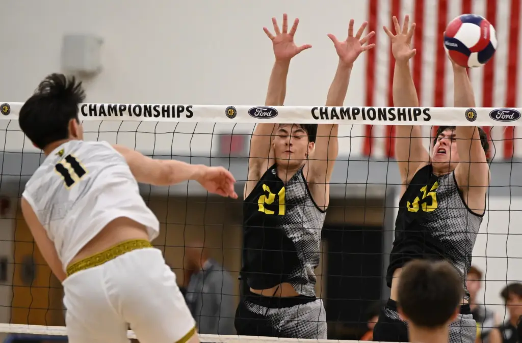 Christian Lee #11 of the Sunny Hills Lancers scores againt...