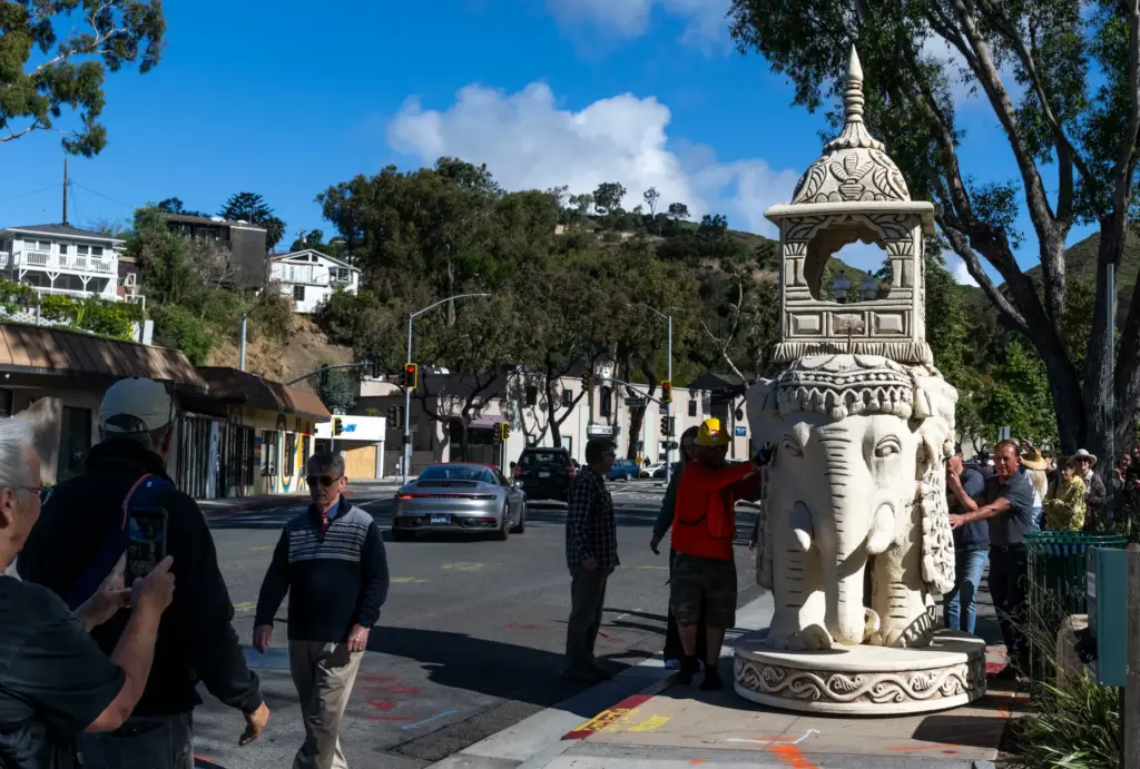 Giant chess pieces are moved from the Pageant of the...