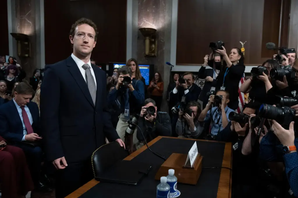 Meta CEO Mark Zuckerberg, arrives to testify before a Senate Judiciary Committee