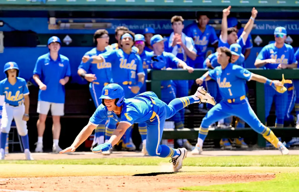 Phoenix Call #4 of the UCLA Bruins scores on a...