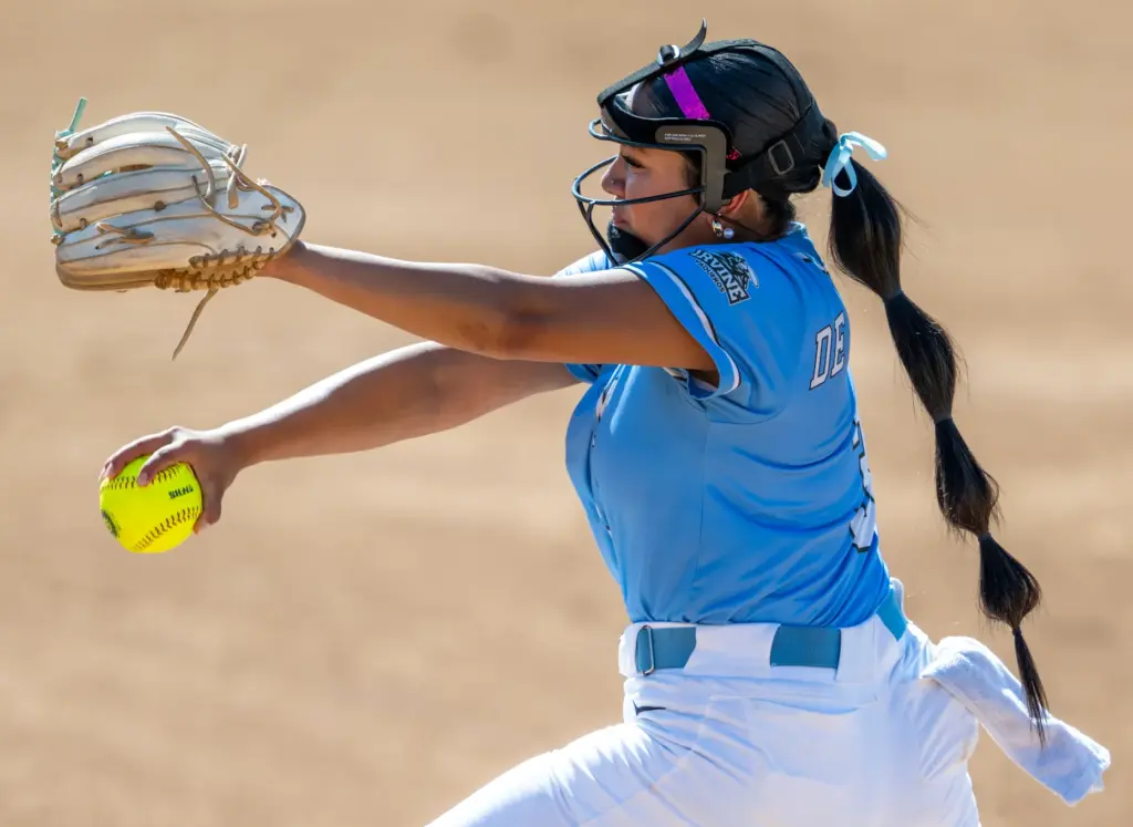 Irvine pitcher Midori De Los Santos, who pitched a complete...