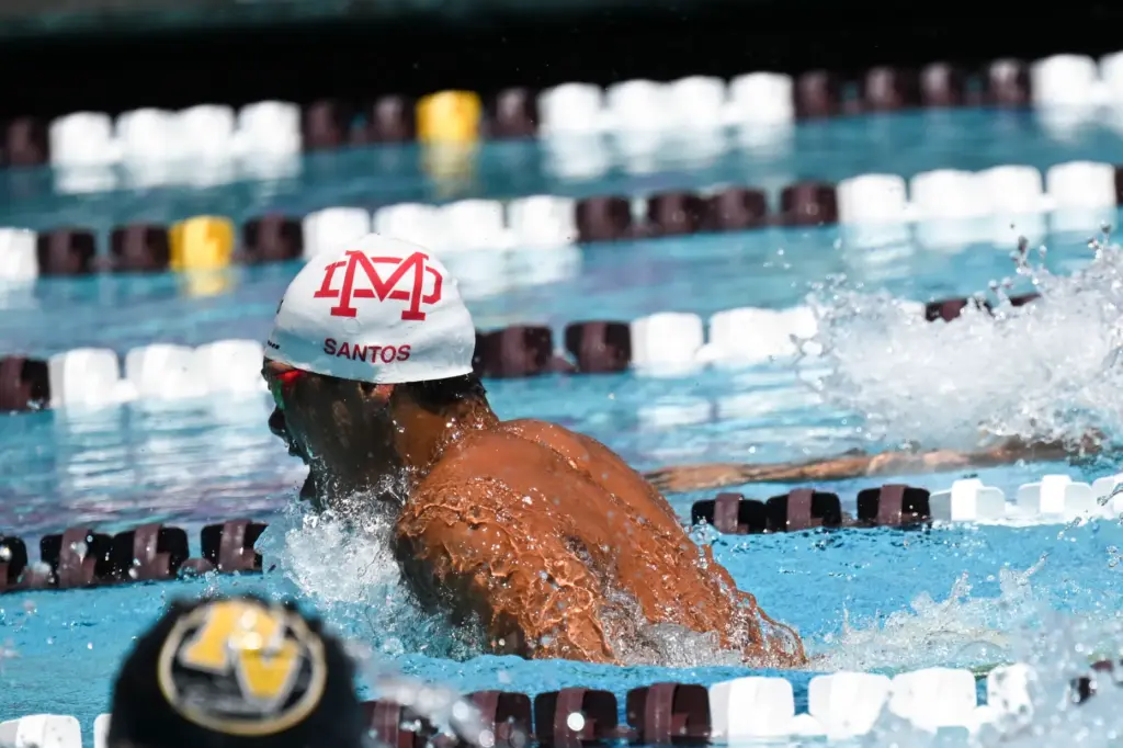 Elonzo Santos of Mater Dei high school competes in the...