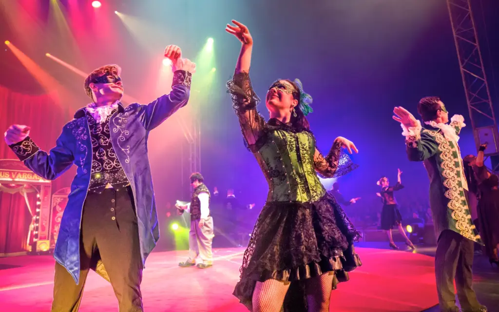 Circus Vargas performers take the center ring for the opening...