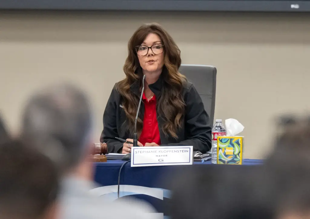 Garden Grove Mayor Stephanie Klopfenstein welcomes members of the public...