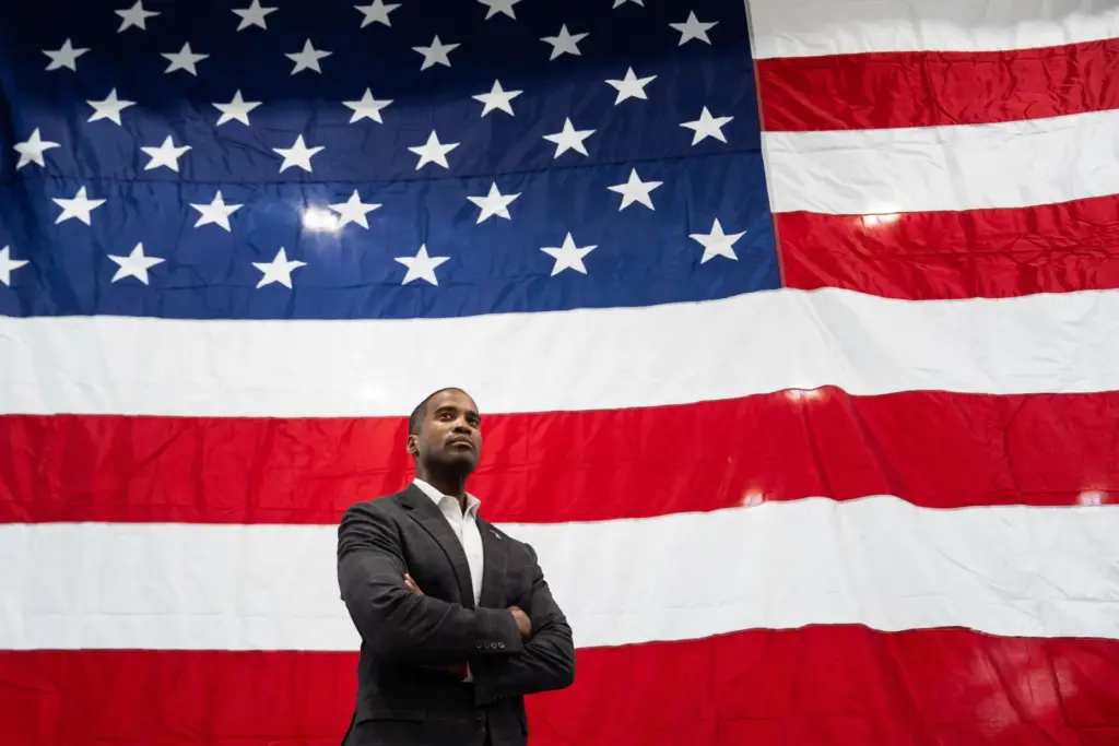 Rep. John James listens to U.S. Trade Representative Jamieson Greer, not pictured.