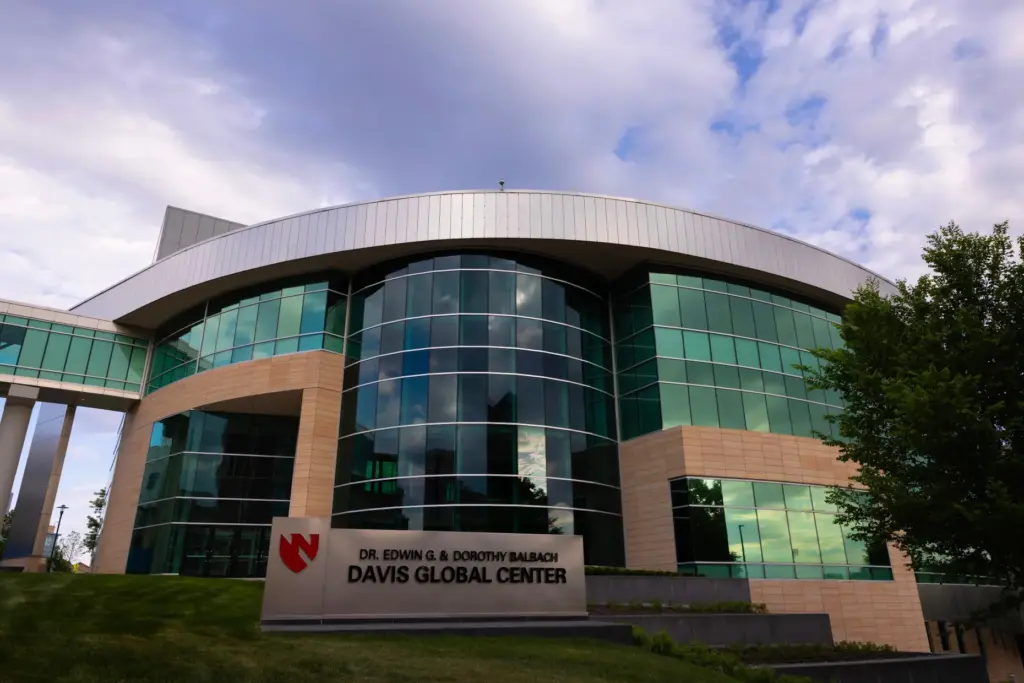 Nebraska Medicine's Davis Global Center is seen.