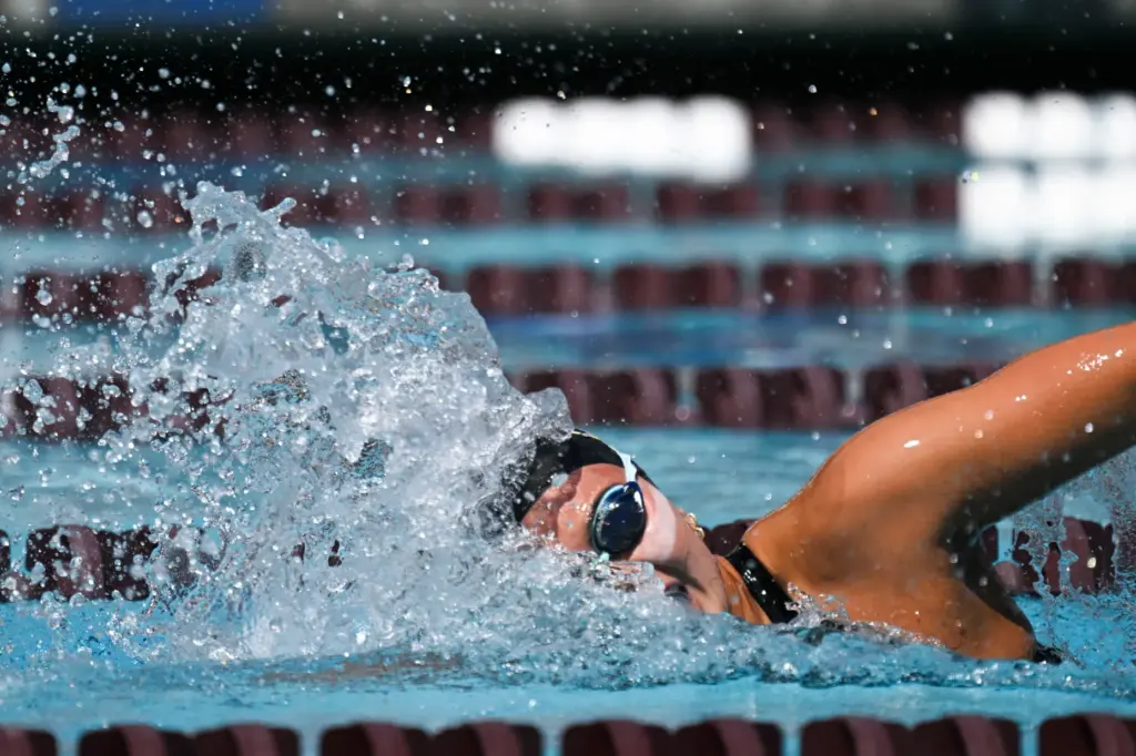 Alyssa Ton of Fountain Valley high school competes in the...