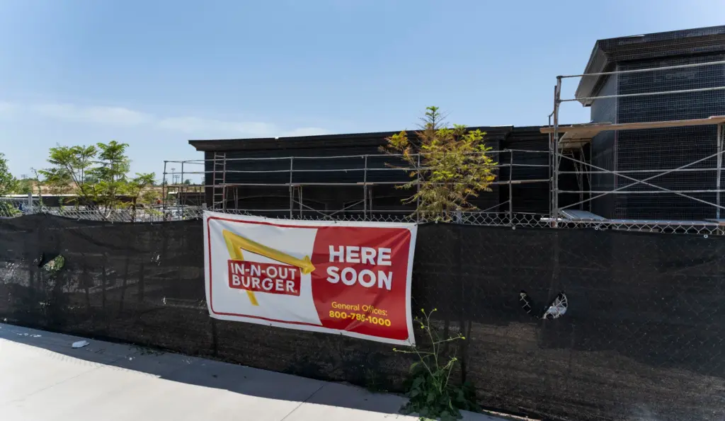 Work continues as In-N-Out Burger builds a drive-thru restaurant at...
