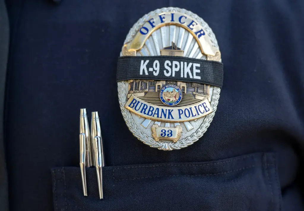 Officers wore a mourning band in honor of K-9 Spike...