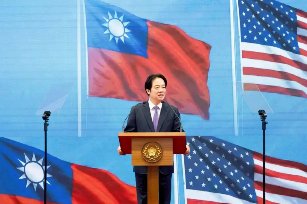 Taiwan’s President Lai Ching-te speaks