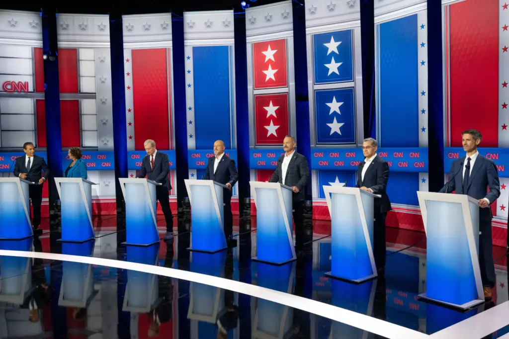 Candidates for governor of California on the debate stage on...