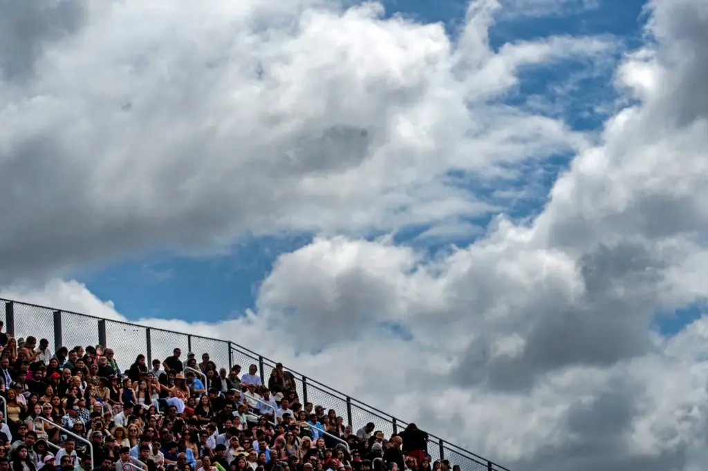 Family and friends fill the stadium during the Garden Grove...