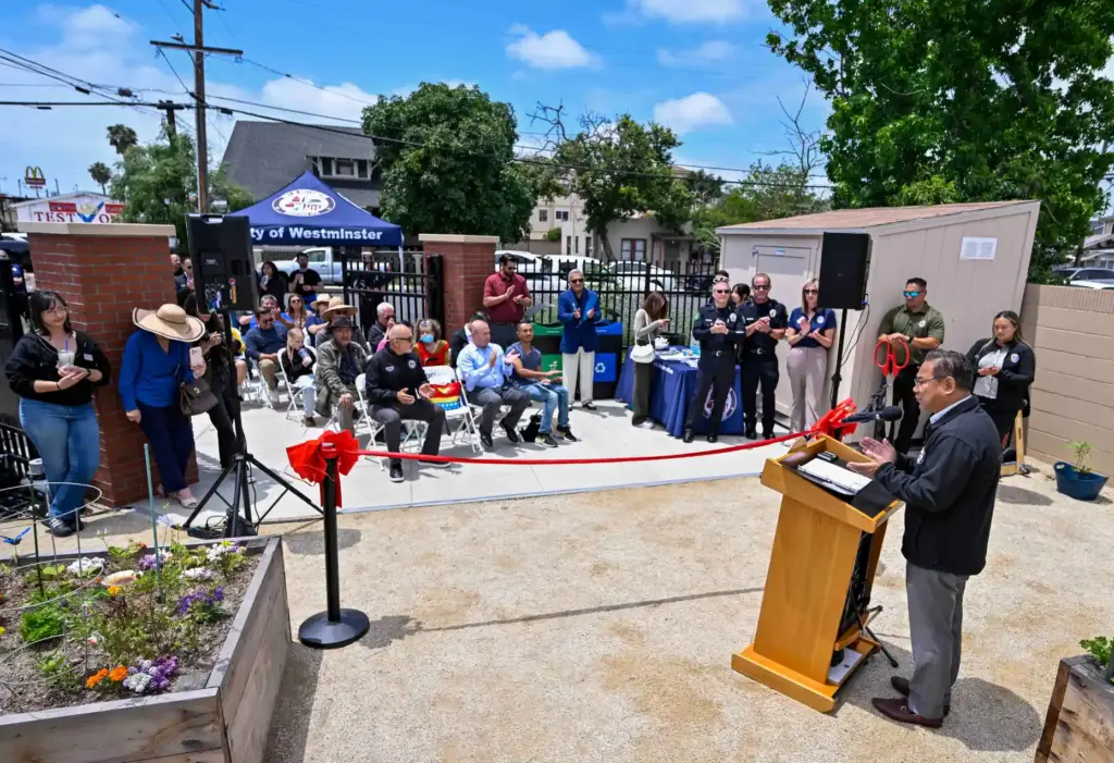 Westminster Mayor Chi Charlie Nguyen welcome guests and city officials...