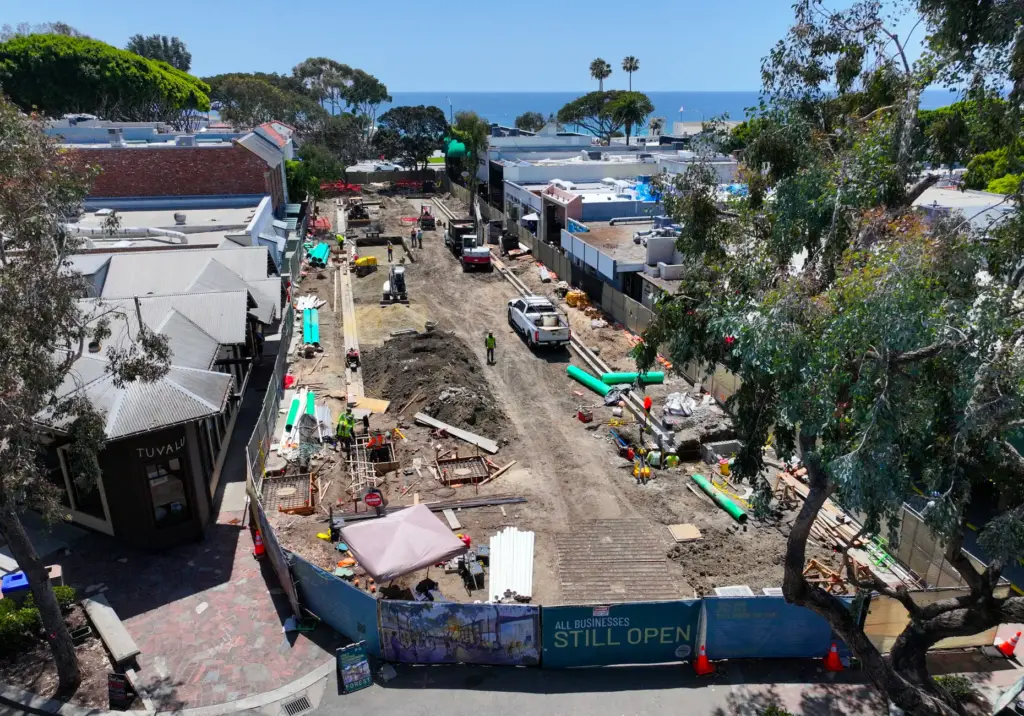 Construction continues in the 200 block of Forest Avenue as...