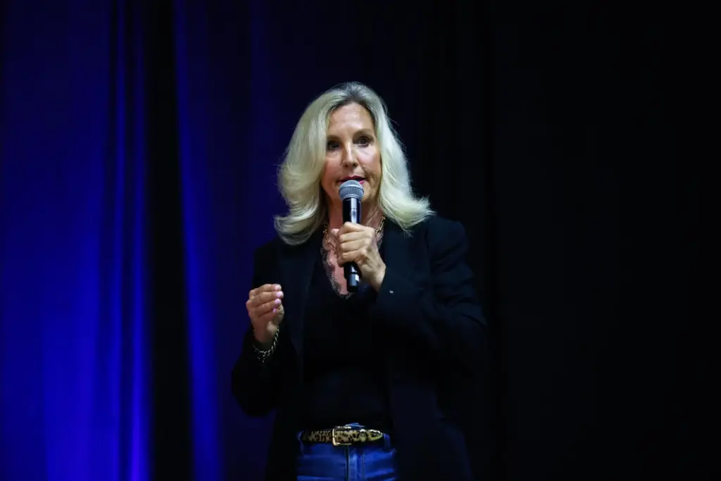 Environmental activist Erin Brockovich speaks at a town hall about...
