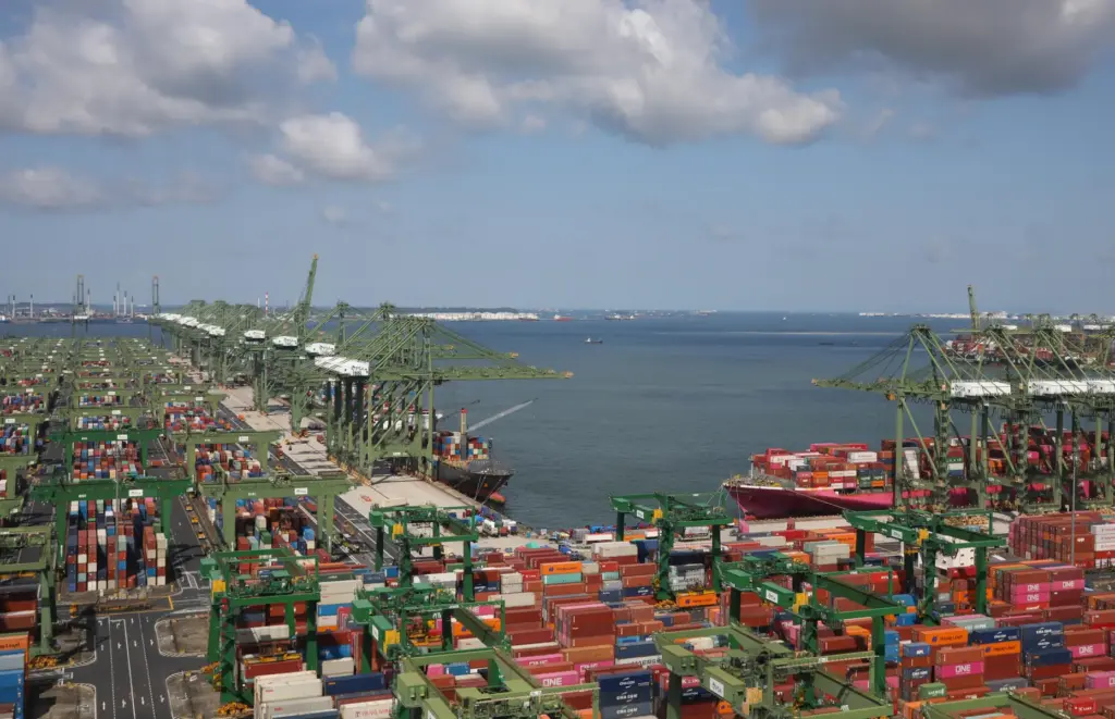A view of the Port of Singapore Authority's Pasir Panjang Terminal is pictured.