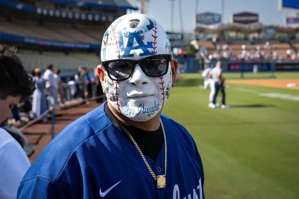 âMr LAâ watches batting practice before the Dodgers’ series opener...