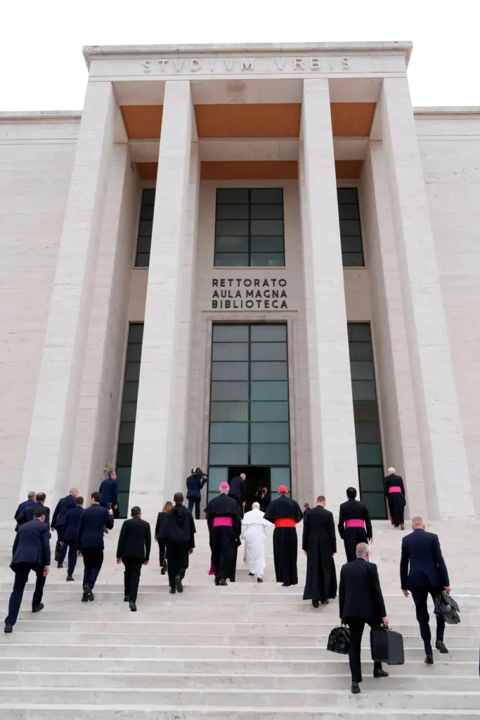 Pope Leo XIV visits the Città Universitaria (University City) at...
