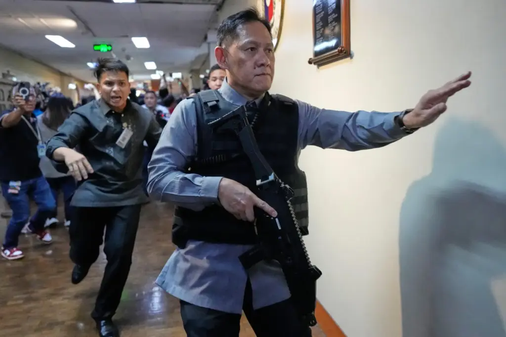 Senate security run after gunfire was heard along a hallway...