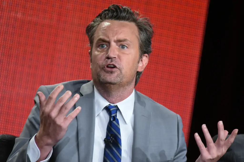 Matthew Perry speaks during “The Odd Couple” panel at the...
