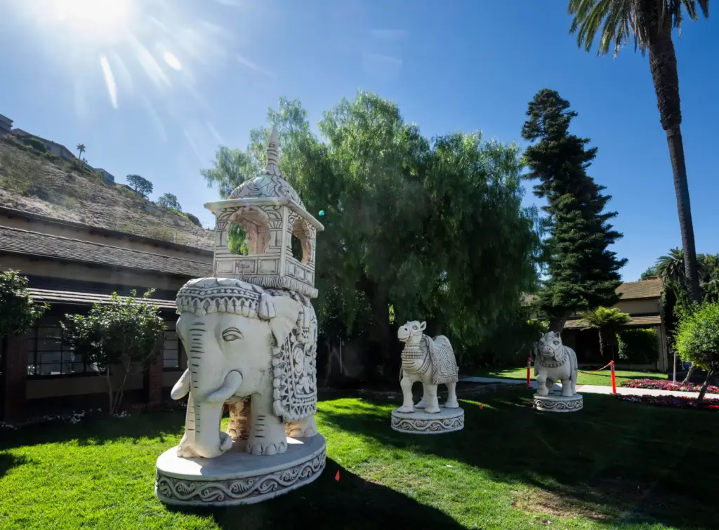 Giant chess pieces are on display at city hall after...