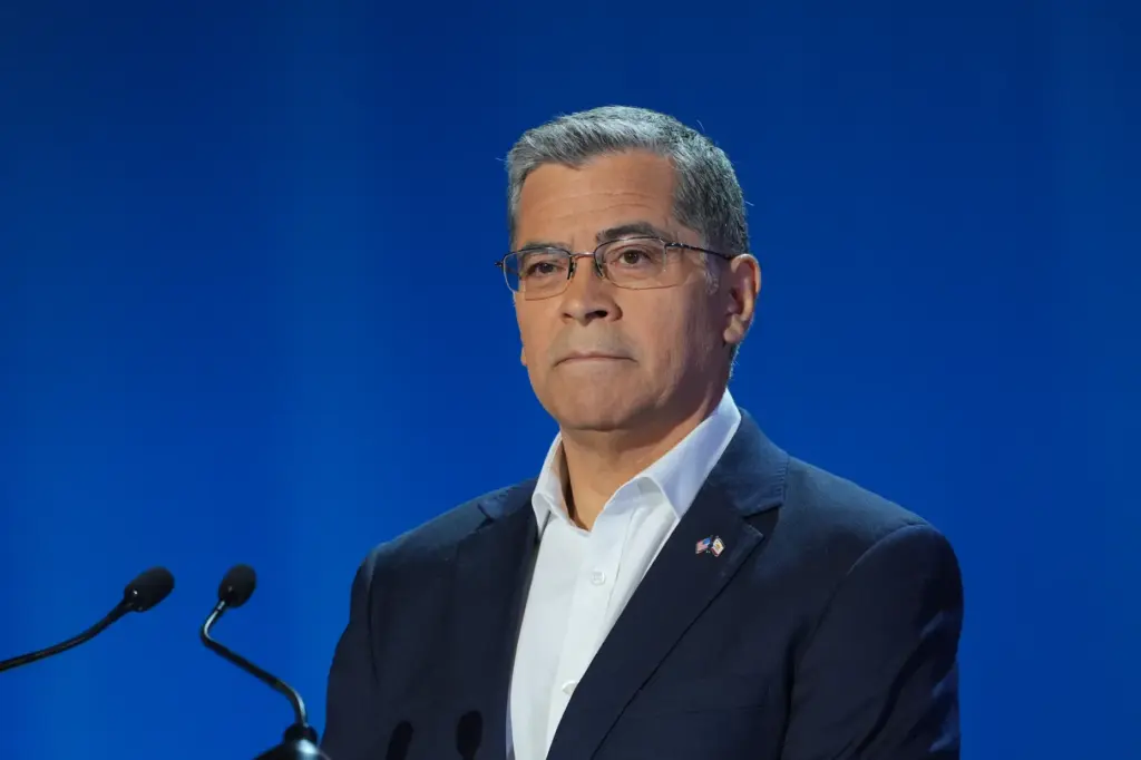 Xavier Becerra during a California gubernatorial debate hosted by CBS...