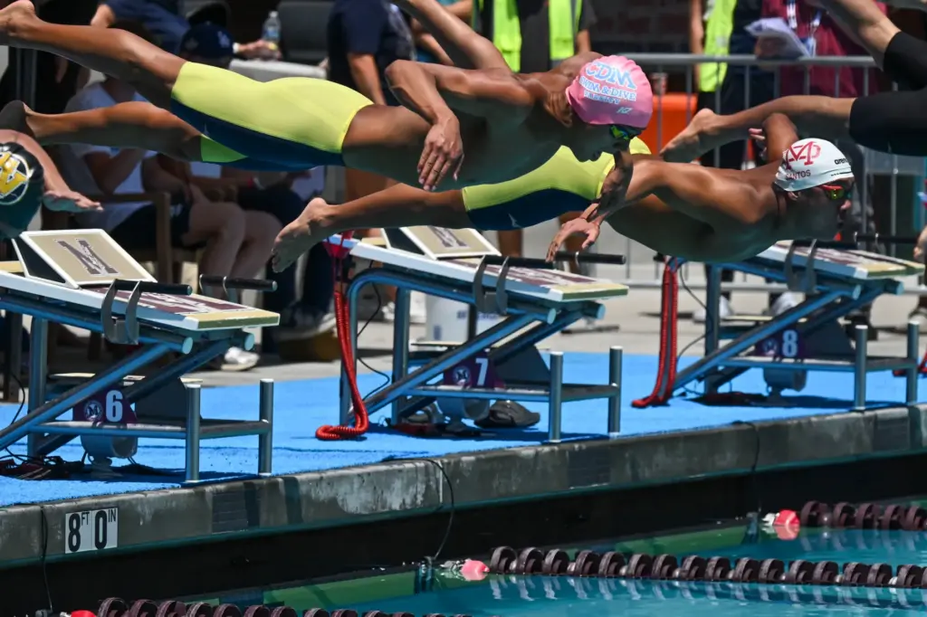 In pink cap, Ethan Lim of Corona del Mar high...
