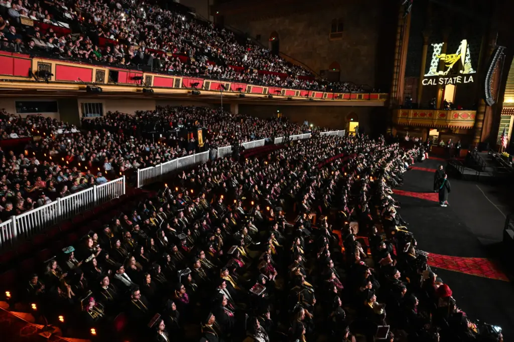 Graduates during the Cal State Los Angelesâ College of Natural...