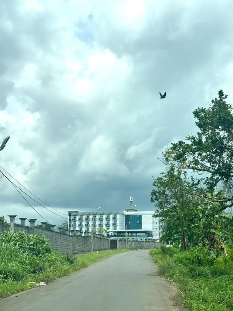 A view of Bamy Hotel where migrants are held in Malabo, Equatorial Guinea.