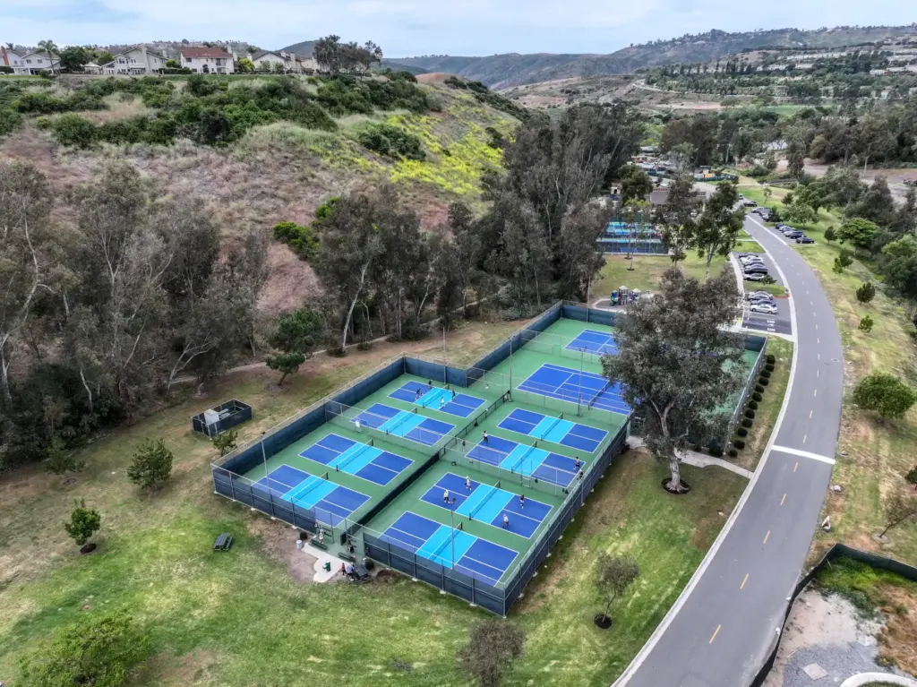 OC Parks converted a tennis court in to four pickleball...