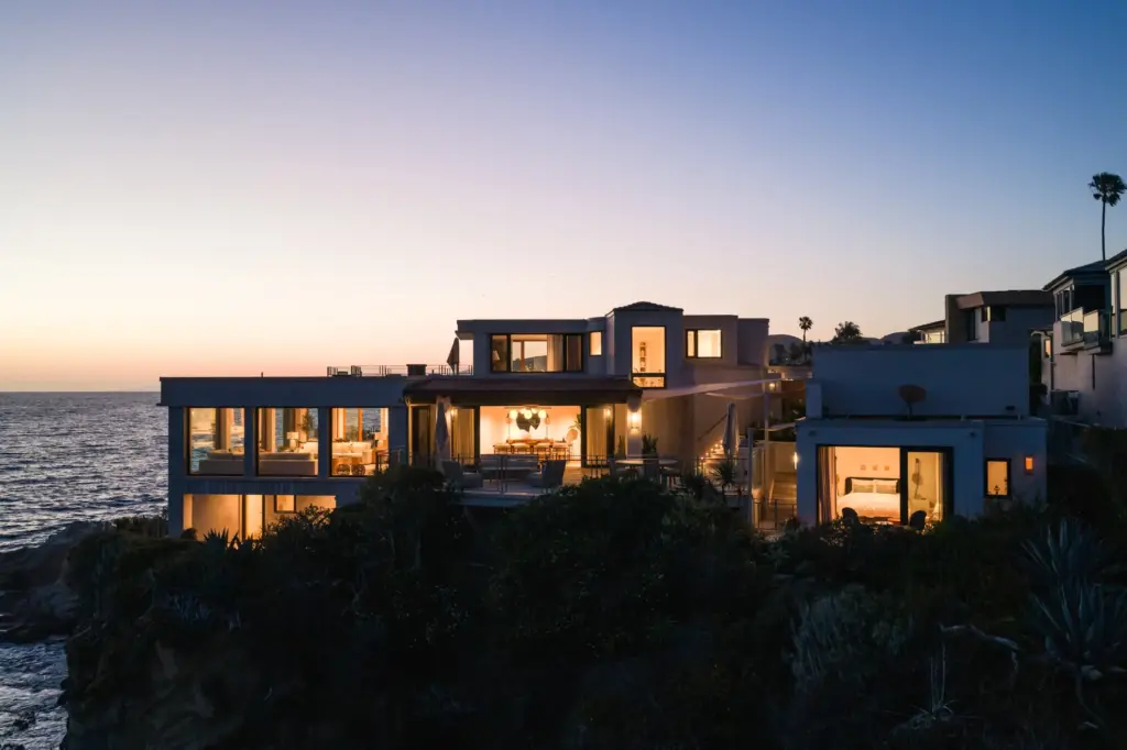 Interior lights illuminate the home. (Photo by Brandon Beechler)
