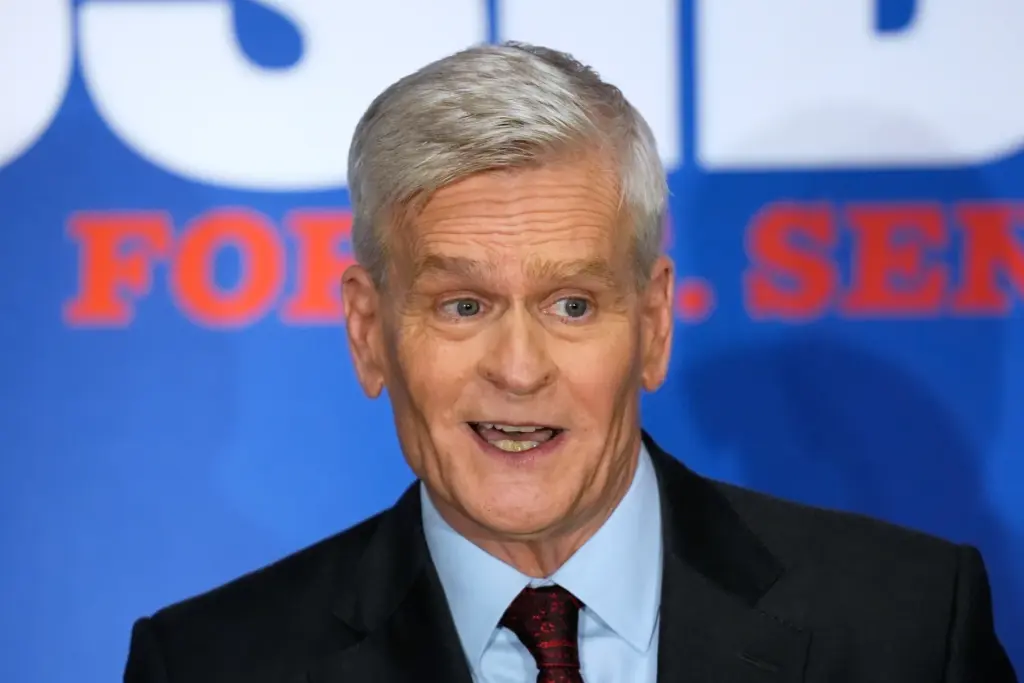 Sen. Bill Cassidy, R-La., speaks to supporters during an election...