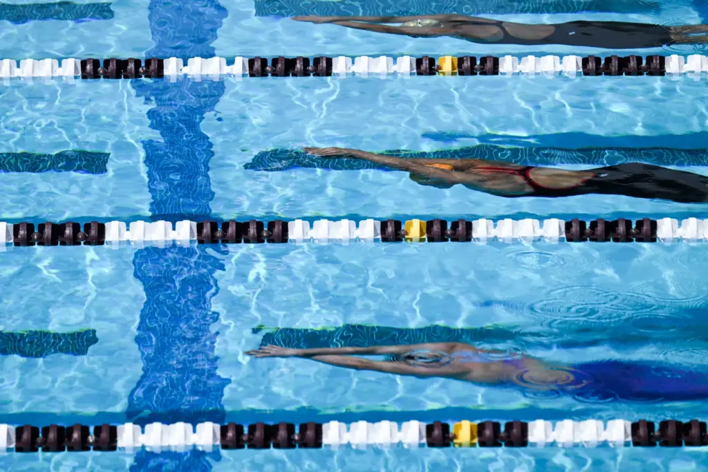 Swimmers compete in he CIF Southern Section Division 1 swimming...