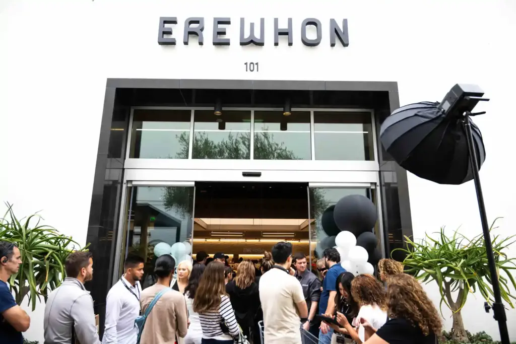 People come and go at the high-end grocery store Erewhon...